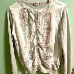 Cath Kidston Silk Front Cardigan Weymouth Print Rare Small